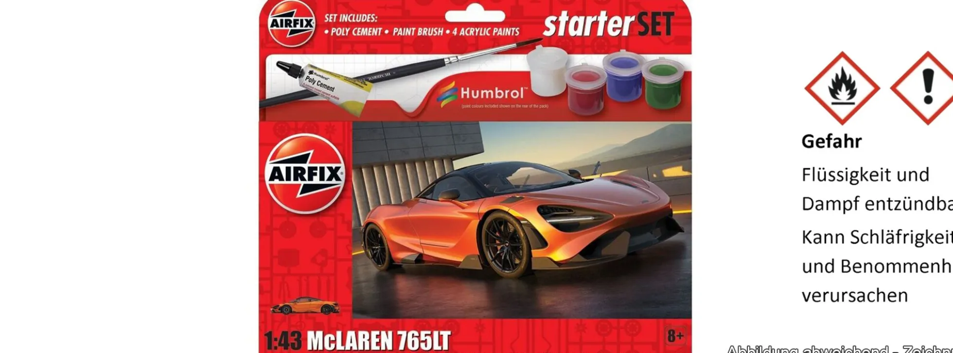 Airfix A55006 McLaren 765 Starter Set | Auto Bausatz 1:43