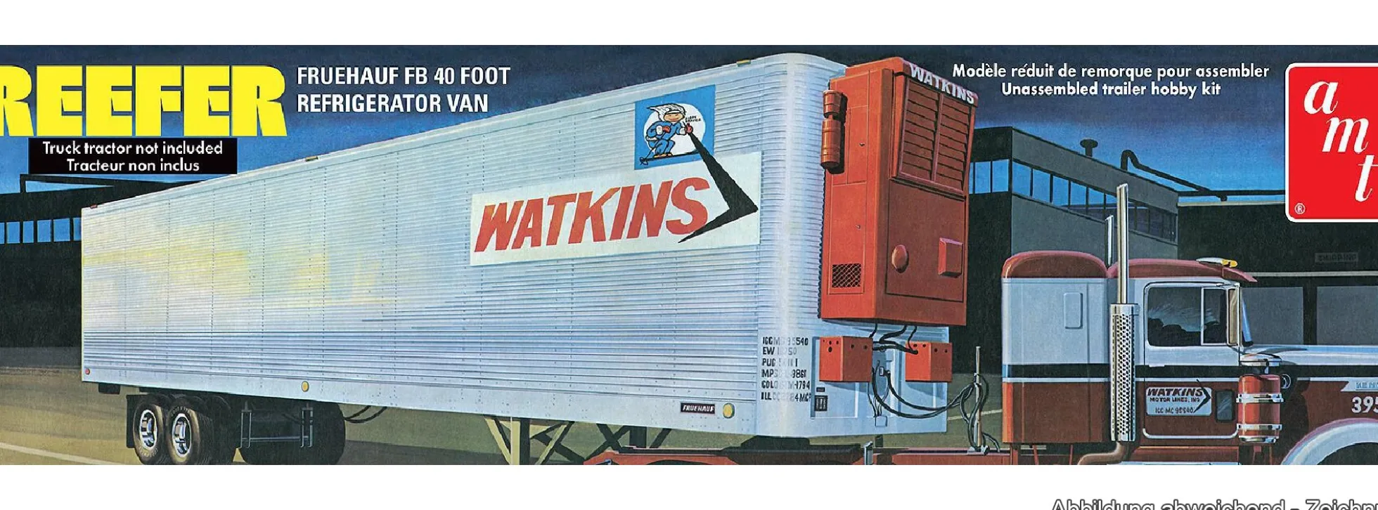 AMT 1421 Fruehauf 40 Fuß Reefer Auflieger | LKW-Auflieger Bausatz 1:25