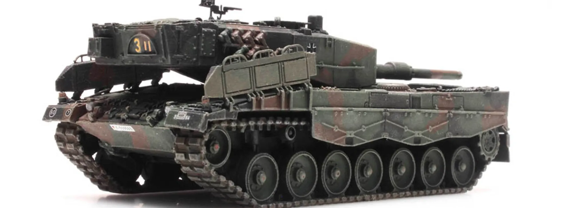 Artitec 6870186 BRD Leopard 2A4 Fleckentarnung Eisenbahntransport | Panzermodell 1:87
