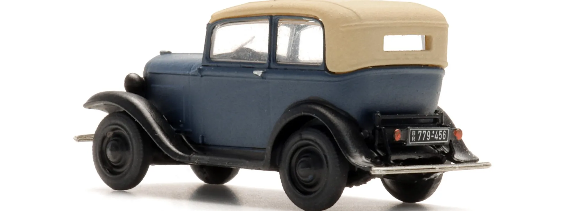 Artitec 312.046 Opel P4 - blau | Geschlossenes Verdeck | Modellauto 1:120