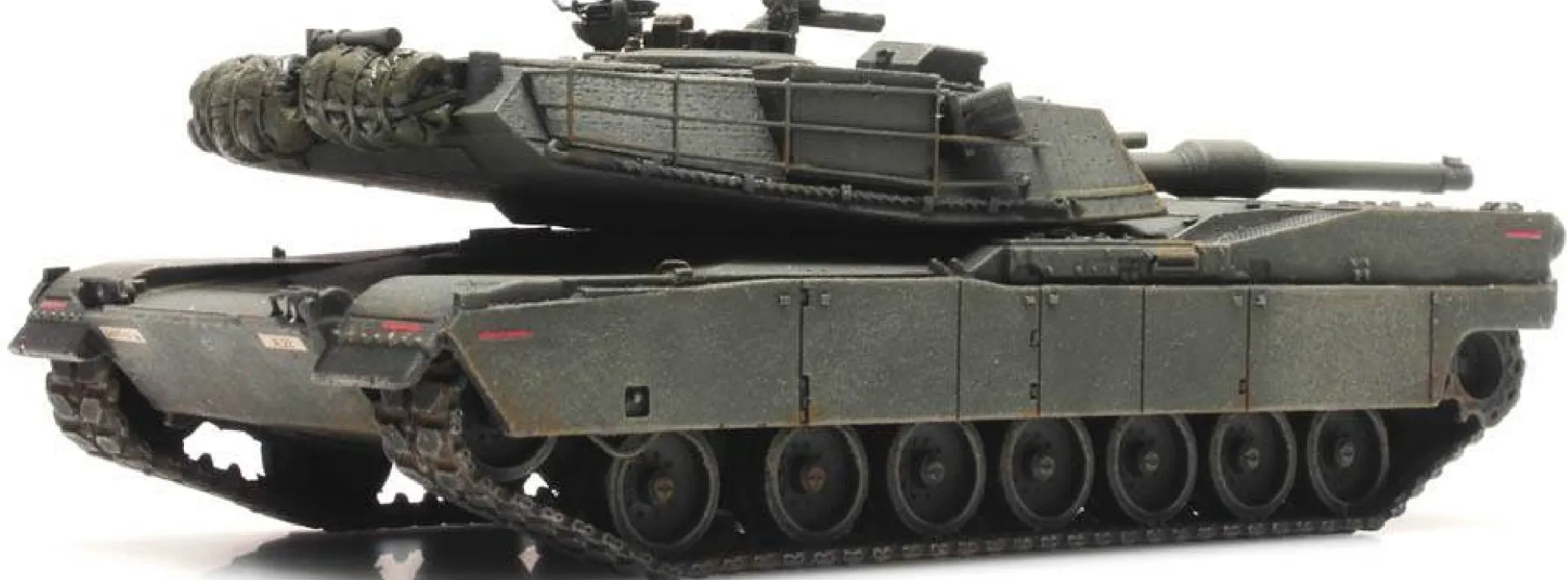 Artitec 6870138 US M1 Abrams grün Eisenbahntransport | Panzermodell 1:87