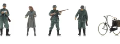Artitec 5720007 WM Checkpoint + Frau auf dem Fahrrad | 4 Stück | Militär Figuren 1:72
