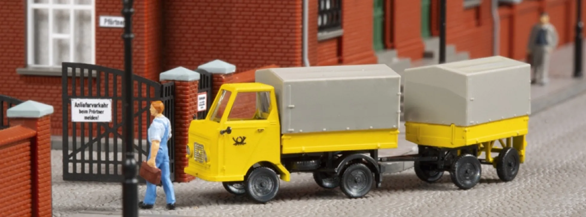 Auhagen 43662 Multicar M22 Post mit Anhänger | Bausatz Spur TT