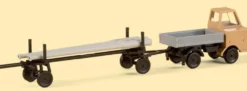 Auhagen 44658 Multicar M22 Pritsche mit Langmaterialanhänger | Baustellenfahrzeug Bausatz Spur N