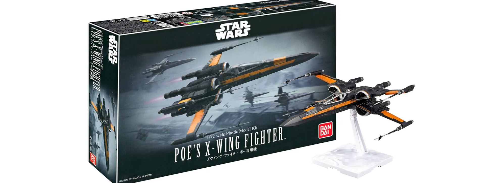 BANDAI 01216 Poes X-Wing Fighter | Star Wars Snap-Fit Bausatz 1:72