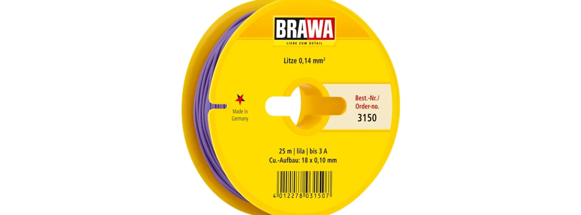 BRAWA 3150 Schaltlitze | 0,14 mm² | 25 m Abrollspule | lila