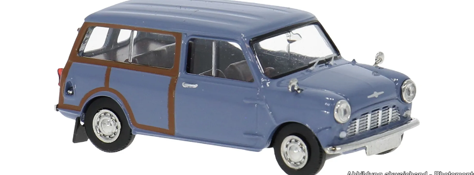 BREKINA 15363 Austin Mini Countryman Woody blau | Modellauto 1:87
