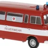 BREKINA 30052 Barkas B 1000 Bus rot/weiß Feuerwehr | Blaulichtmodell 1:87