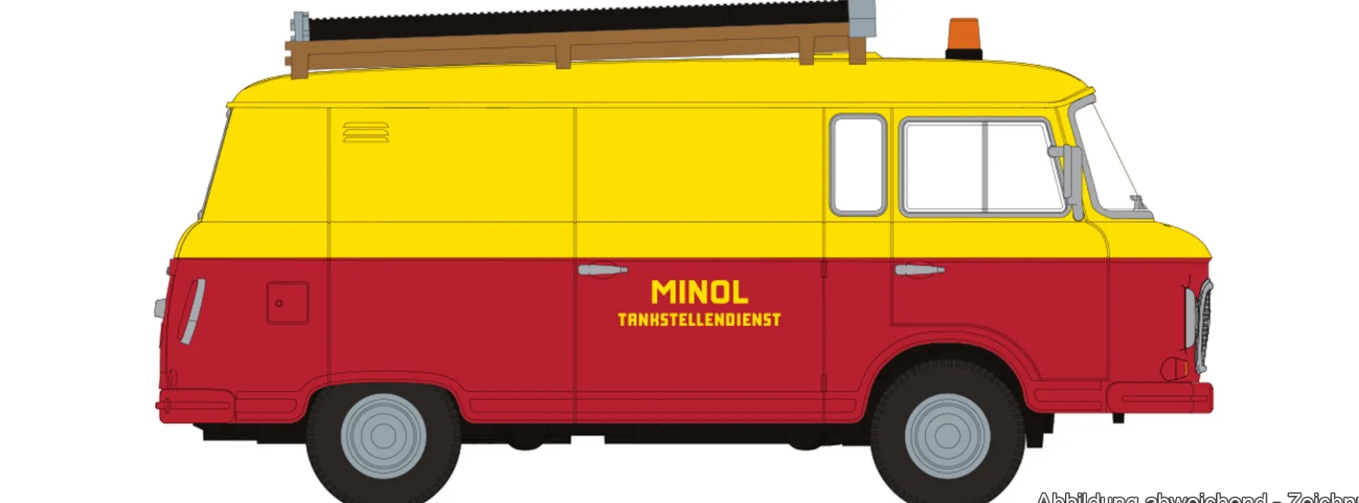 BREKINA 30128 Barkas B 1000 Kasten 1960 - Minol Tanstellendienst | Modellauto 1:87