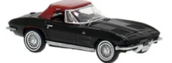 BREKINA 18025 Chevrolet Corvette C2 Cabrio geschlossen - schwarz | Modellauto 1:87