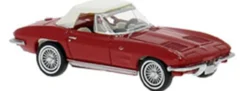 BREKINA 18026 Chevrolet Corvette C2 Cabrio geschlossen - rot | Modellauto 1:87