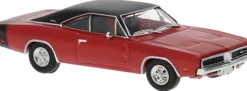 BREKINA 18003 Dodge Charger rot/schwarz Modellauto 1:87