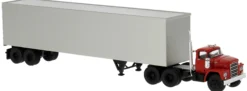 BREKINA 86305 Dodge LCF CT 900 Koffer-Sattelzug 1960 - rot | LKW-Modell 1:87
