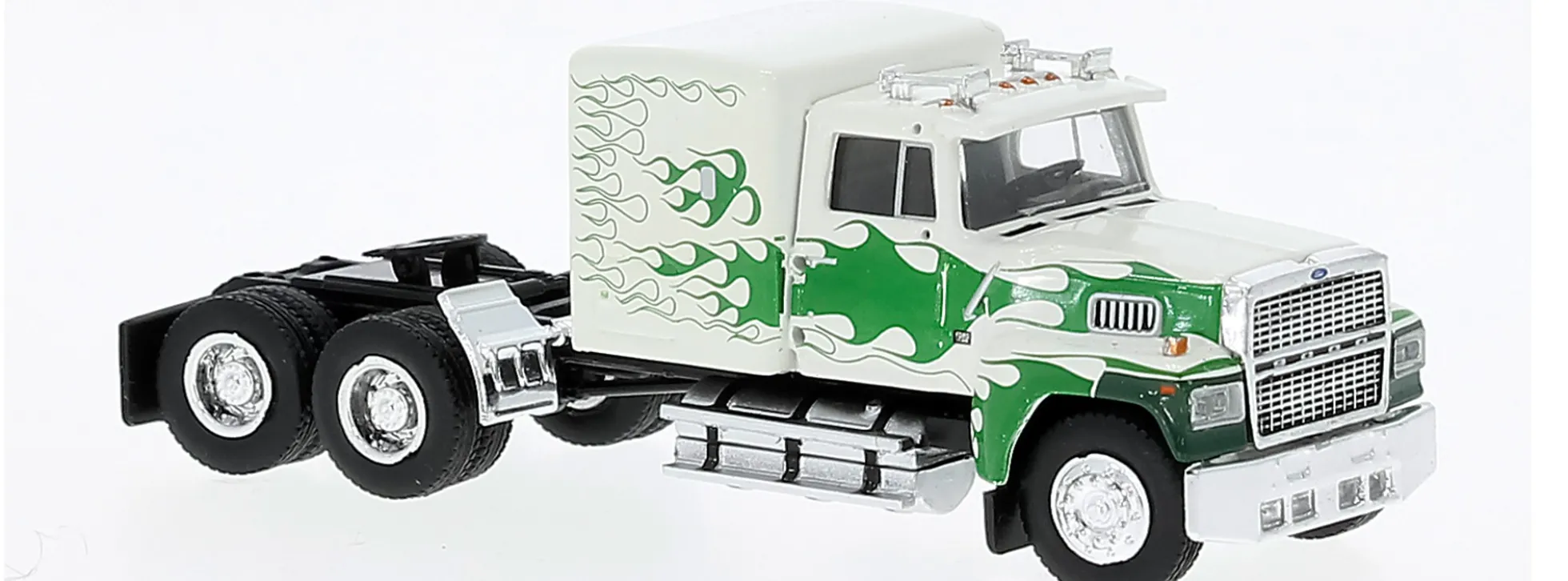 BREKINA 85879 Ford LTL 9000 Solozugmaschine 1978 weiss mit Flammendesign LKW-Modell 1:87