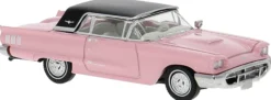 BREKINA 18202 Ford Thunderbird Cabrio mit Hardtop rosa/schwarz 1960 | Modellauto 1:87