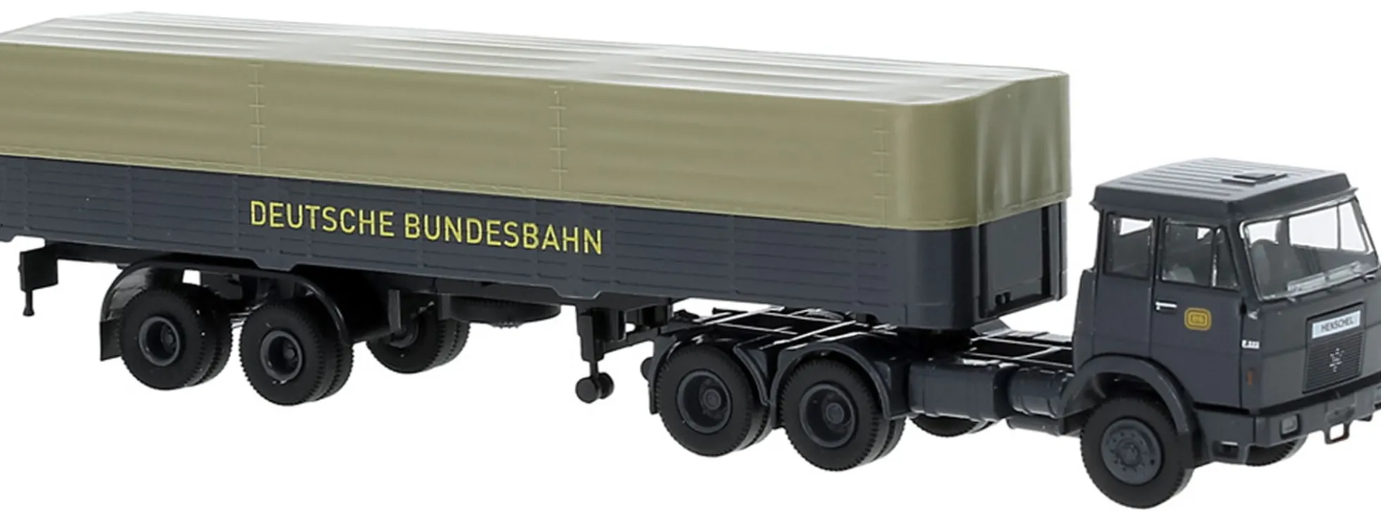 BREKINA 82261 Henschel F161 PritschePlanesattelzug Deutsche Bundesbahn 1971 LKW-Modell 1:87