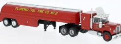 BREKINA 85812 Mack RS 700 Tanksattelzug Florence Fire Department Löschwasser 1966 LKW-Modell 1:87