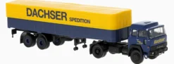 BREKINA 83254 Magirus 310 D16 PritschePlaneSattelzug Dachser Spedition 1974 LKW-Modell 1:87
