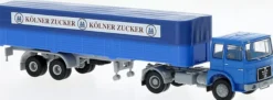 BREKINA 78150 MAN F7 PritschePlaneSattelzug Kölner Zucker 1968 LKW-Modell 1:87
