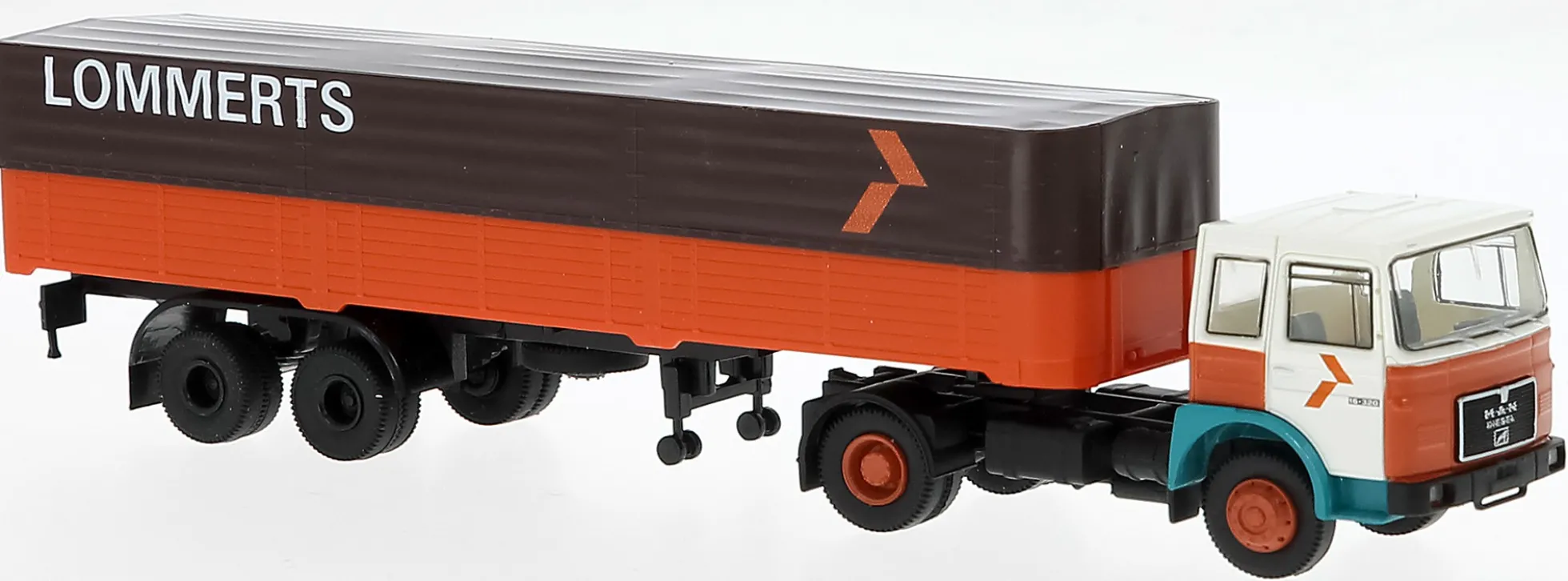 BREKINA 78162 MAN F7 PritschePlaneSattelzug Lommerts 1970 LKW-Modell 1:87