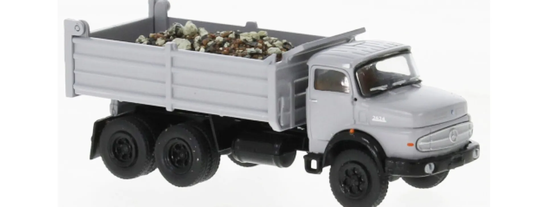 BREKINA 81157 Mercedes-Benz LAK 2624 mit Ladegut grau 1970 LKW-Modell 1:87