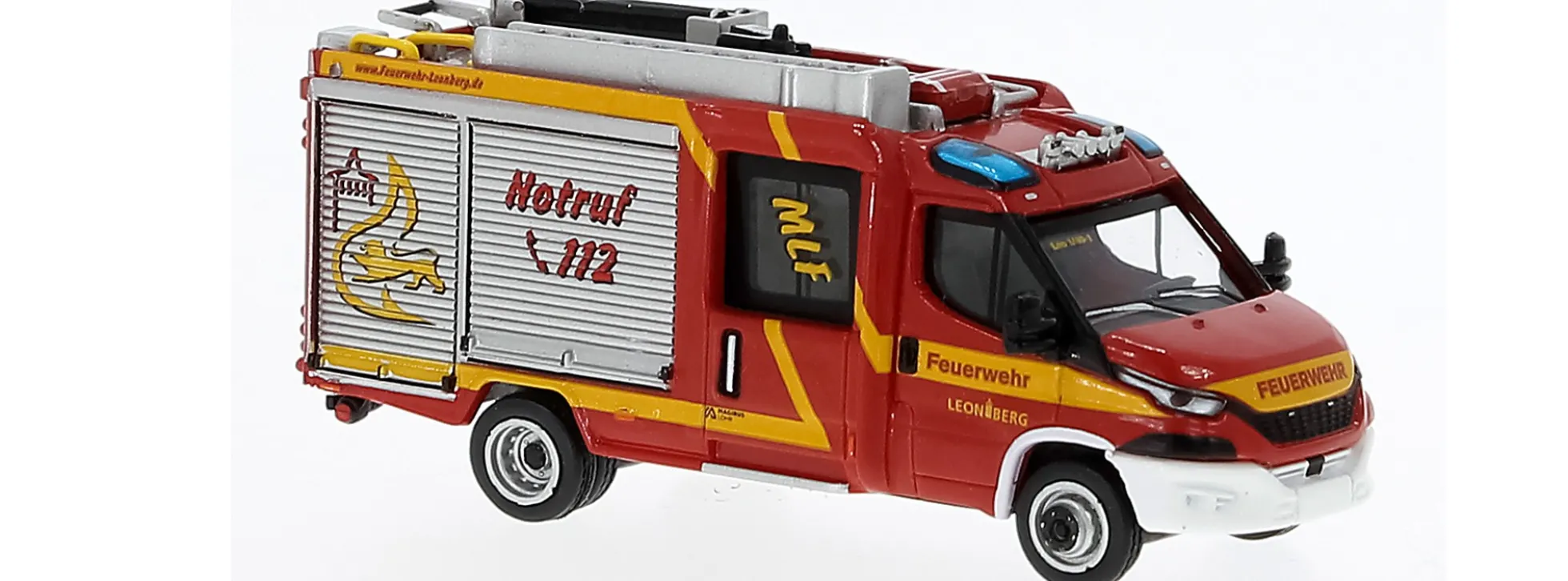 BREKINA PCX870550 Iveco Magirus Daily MLF 2021 Feuerwehr Leonberg Blaulichtmodell 1:87