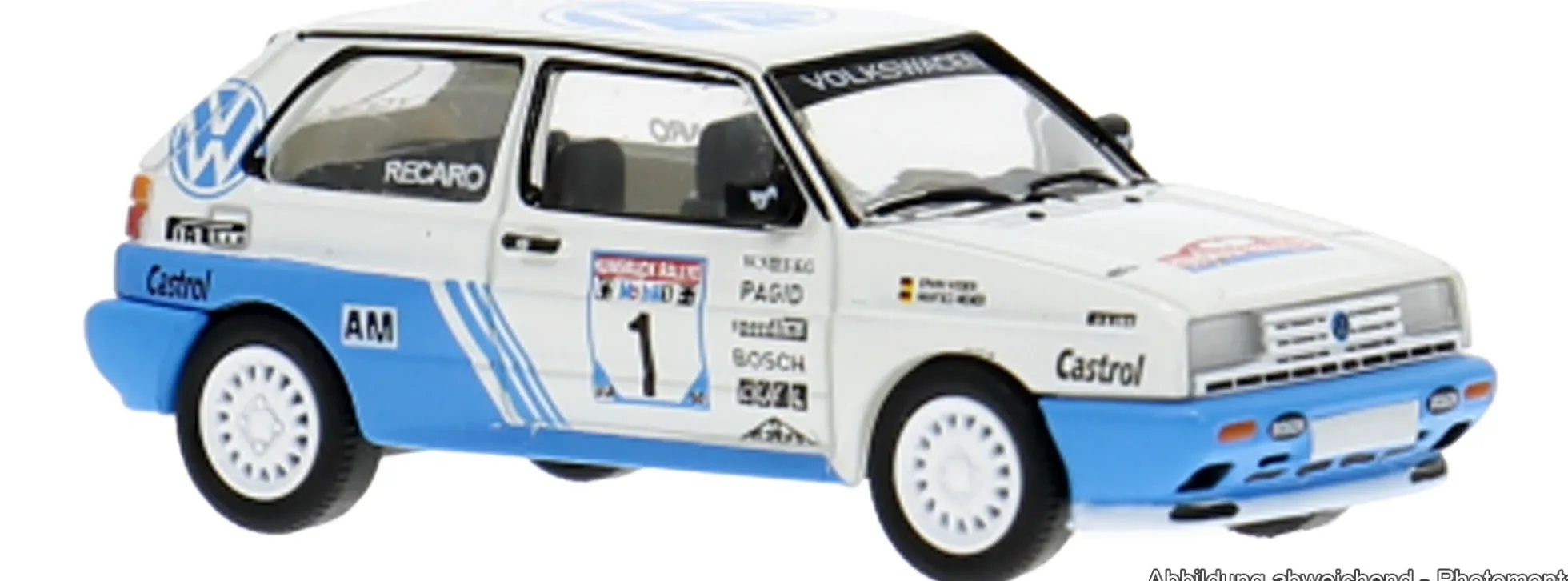 BREKINA PCX871596 VW Golf II Hunsrück Rallye 1991 Nr.1 E.Weber M.Hiemer Automodell 1:87