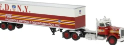 BREKINA 85722 Peterbilt 359 Koffer-Sattelzug rot/weiß FDNY | LKW-Modell 1:87
