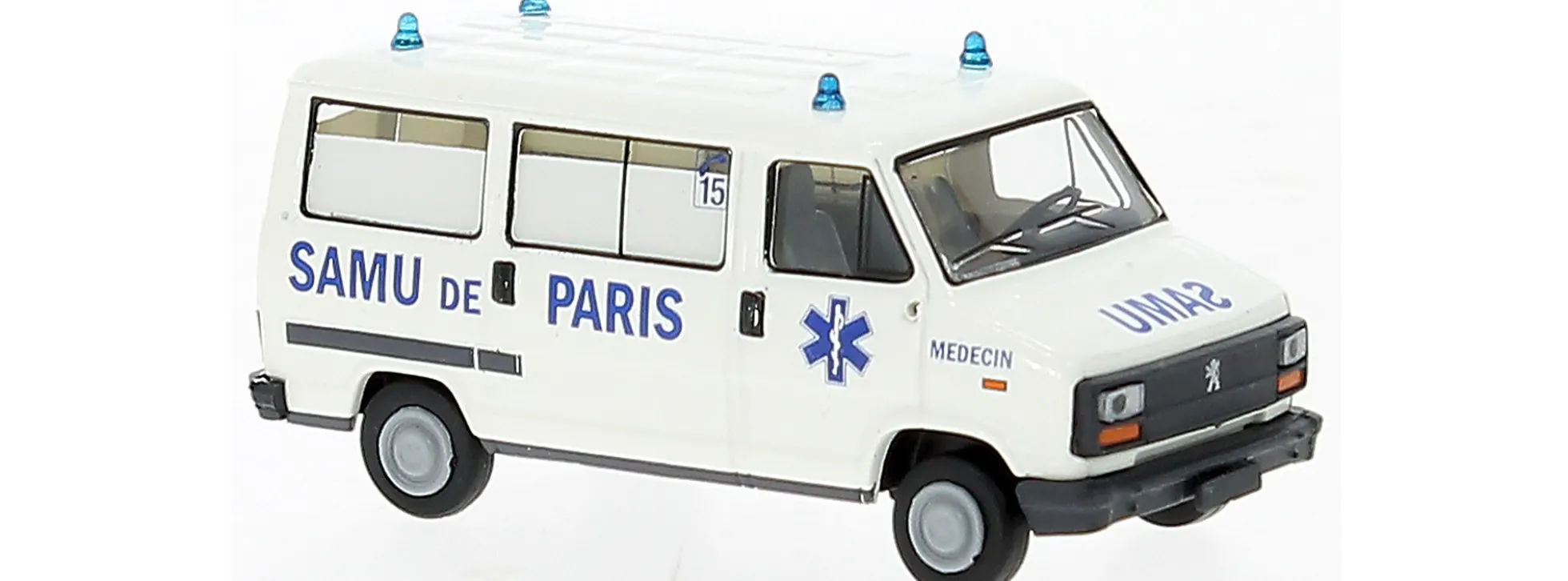 BREKINA 34915 Peugeot J5 Bus Samu de Paris 1982 Blaulichtmodell 1:87