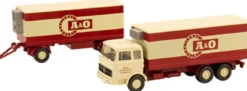 BREKINA-PMS 260649 Wiking PMS Mercedes 2232 Kühlkoffer-Lastzug A+O Lebensmittel | LKW-Modell 1:87