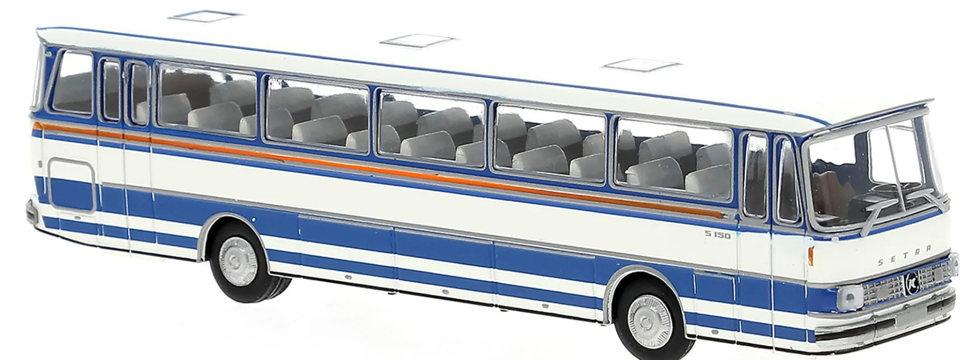 BREKINA 56051 Setra S 150H neutral 1970 blau weiss Busmodell 1:87