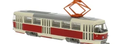 BREKINA 64500 Tatra T3/T4 Straßenbahn hellbeige/rot | Bahnmodell 1:87