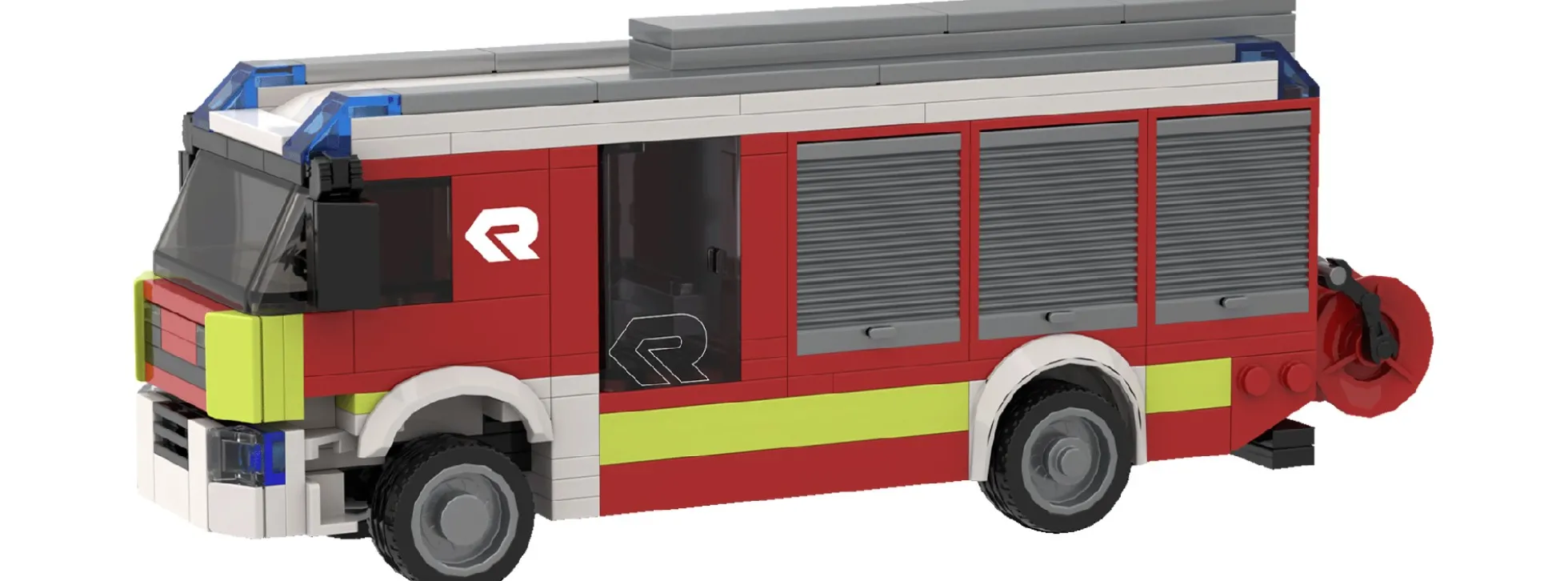 BRIXIES 222.874 Plus Rosenbauer AT Feuerwehr | 403 Teile | Blaulicht Baukasten