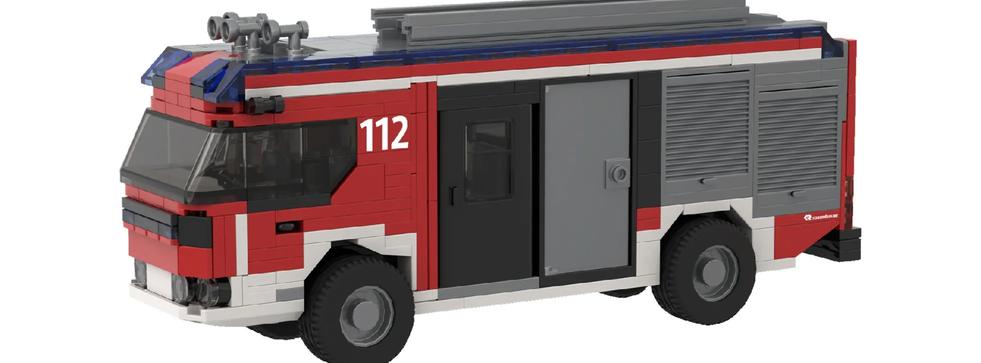 BRIXIES 222.877 Plus Rosenbauer eLHF Feuerwehr | 419 Teile | Blaulicht Baukasten