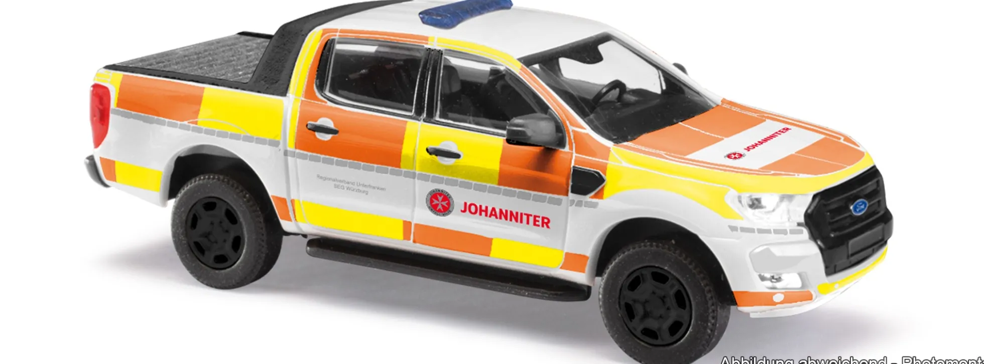BUSCH 52848 Ford Ranger Johanniter Würzburg 2016 | Blaulichtmodell 1:87