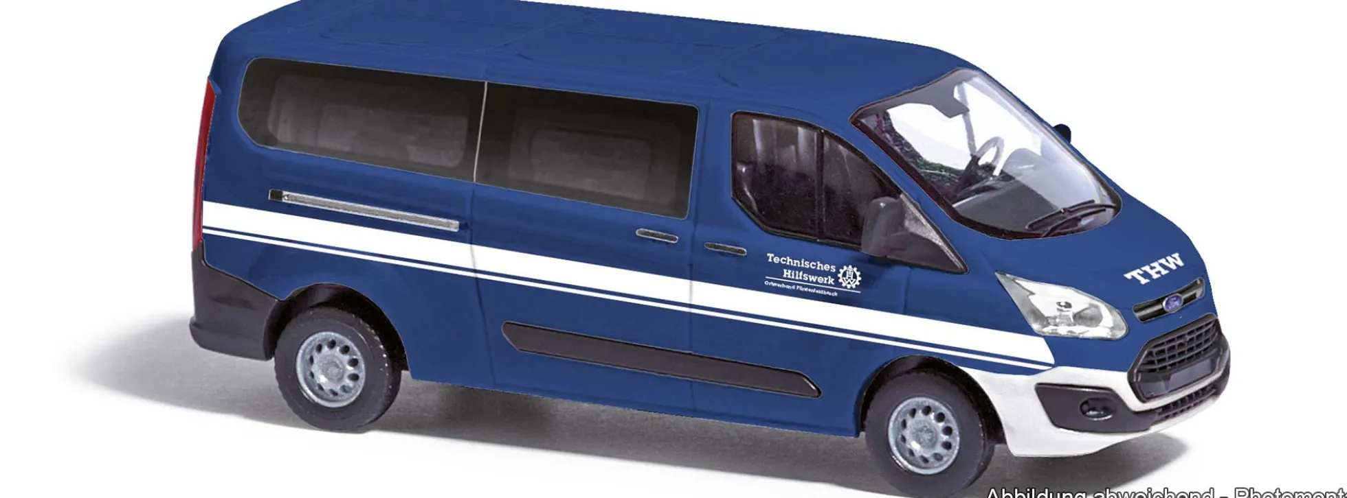 BUSCH 52444 Ford Transit Custom THW Fürstenfeldbruck | Blaulichtmodell 1:87