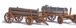BUSCH 1386 Holzwagen 2 Stück LaserCut Bausatz Spur H0