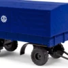 BUSCH 53359 IFA HL 80 Anhänger mit Plane THW blau | Blaulichtmodell 1:87