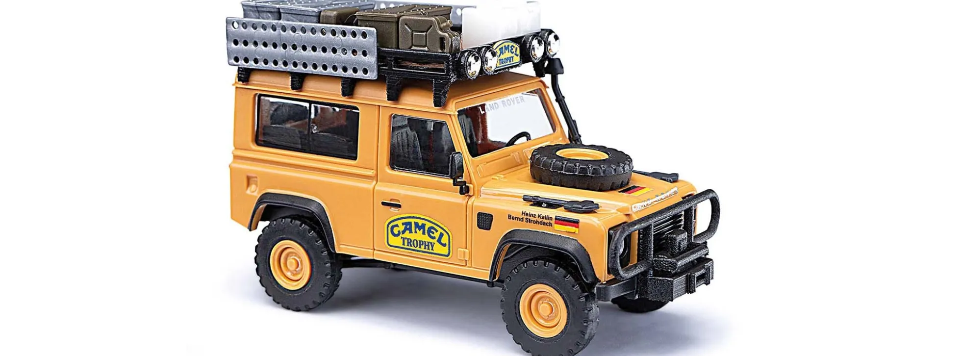 BUSCH 54311 Land Rover Defender 90 Camel Tropy 85 | Modellauto 1:87