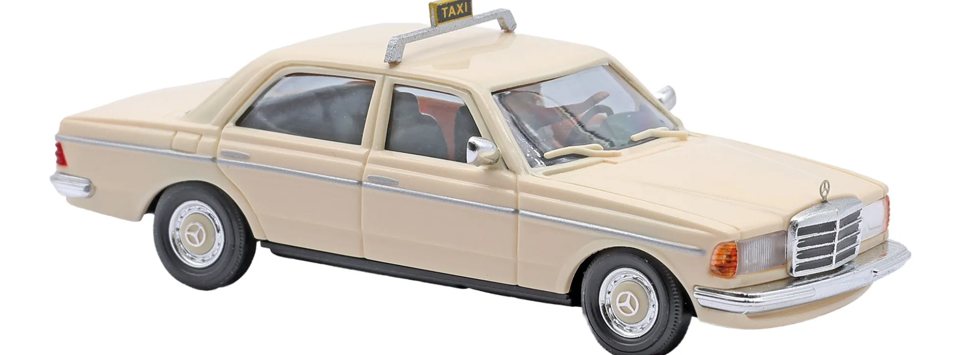 BUSCH 46876 MB E-Klasse W123 Taxi | mit Fahrer | Modellauto 1:87