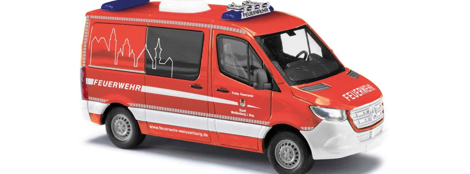 BUSCH 53461 MB Sprinter kurz Feuerwehr Weißenburg | Blaulichtmodell 1:87