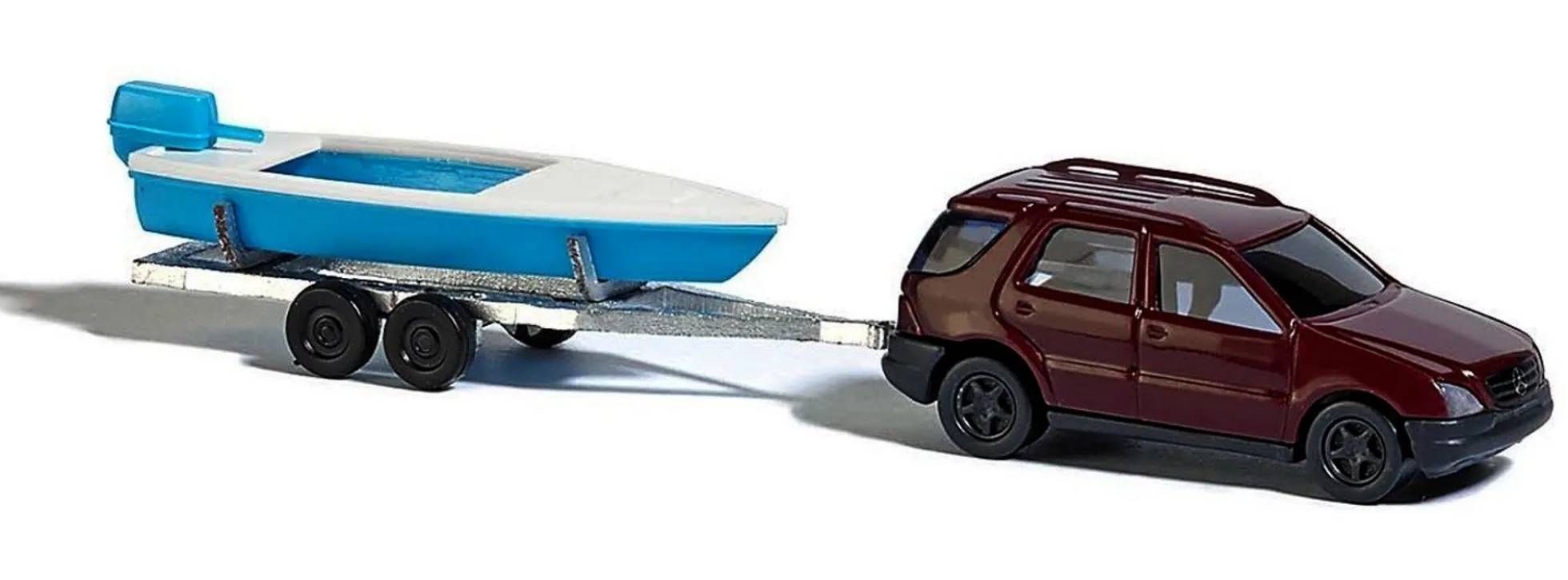 BUSCH 8334 Mercedes-Benz M-Klasse mit Boot | Modellauto 1:160