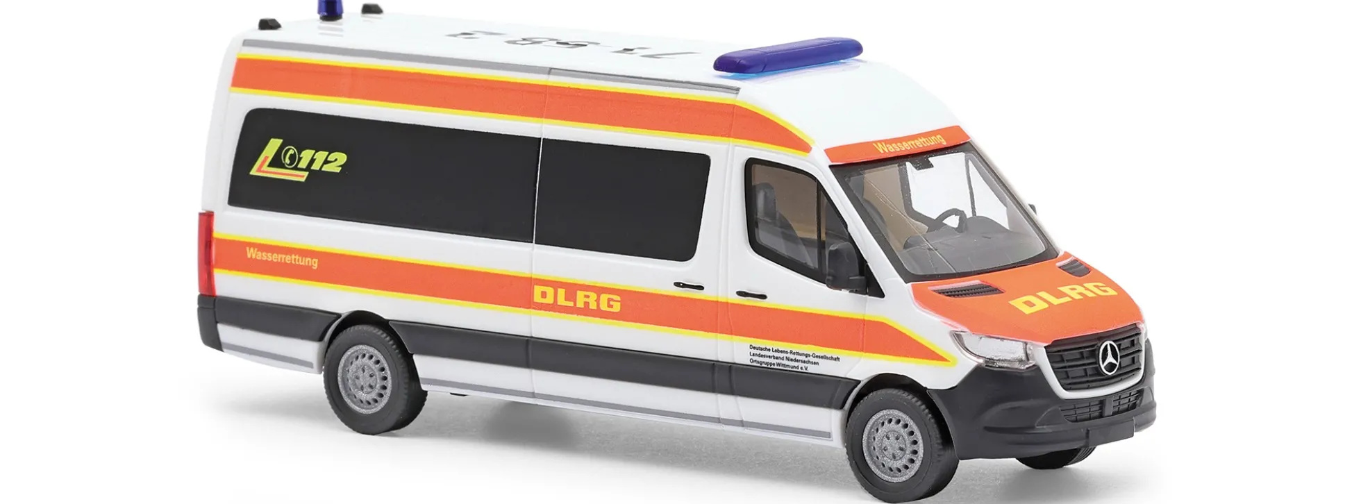 BUSCH 52633 Mercedes Benz Sprinter langer Radstand Bus DLRG Wittmund 2018 | Blaulichtmodell 1:87