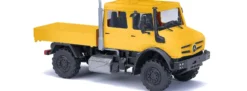 BUSCH 51080 Mercedes-Benz Unimog U 5023 Doppelkabine gelb 2013 | LKW-Modell 1:87