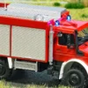 BUSCH 5599 Mercedes-Benz Unimog U 5023 mit Blinkschaltung Feuerwehr Fertigmodell 1:87