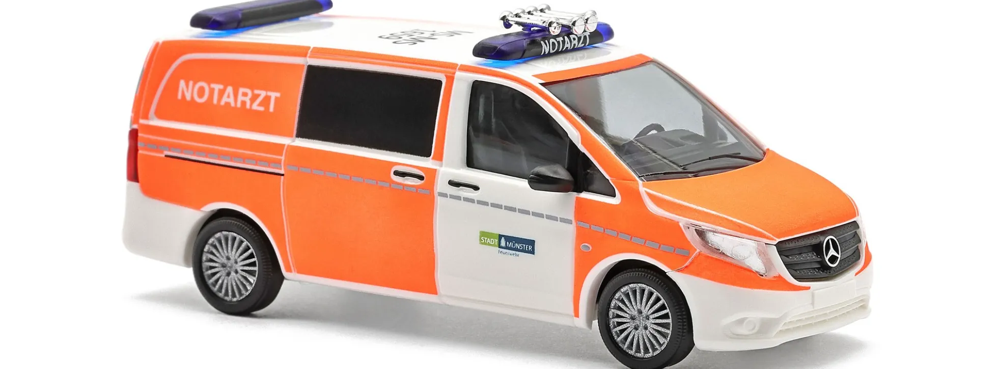 BUSCH 54804 Mercedes-Benz Vito FW Notarzt Münster | Blaulichtmodell 1:87