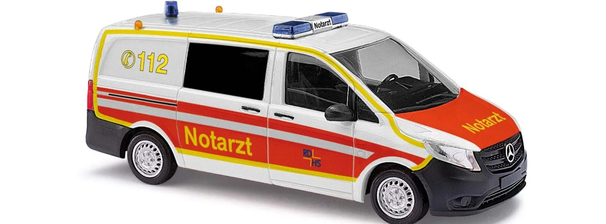 BUSCH 51135 Mercedes-Benz Vito Halbbus Notarzt Blaulichtmodell 1:87