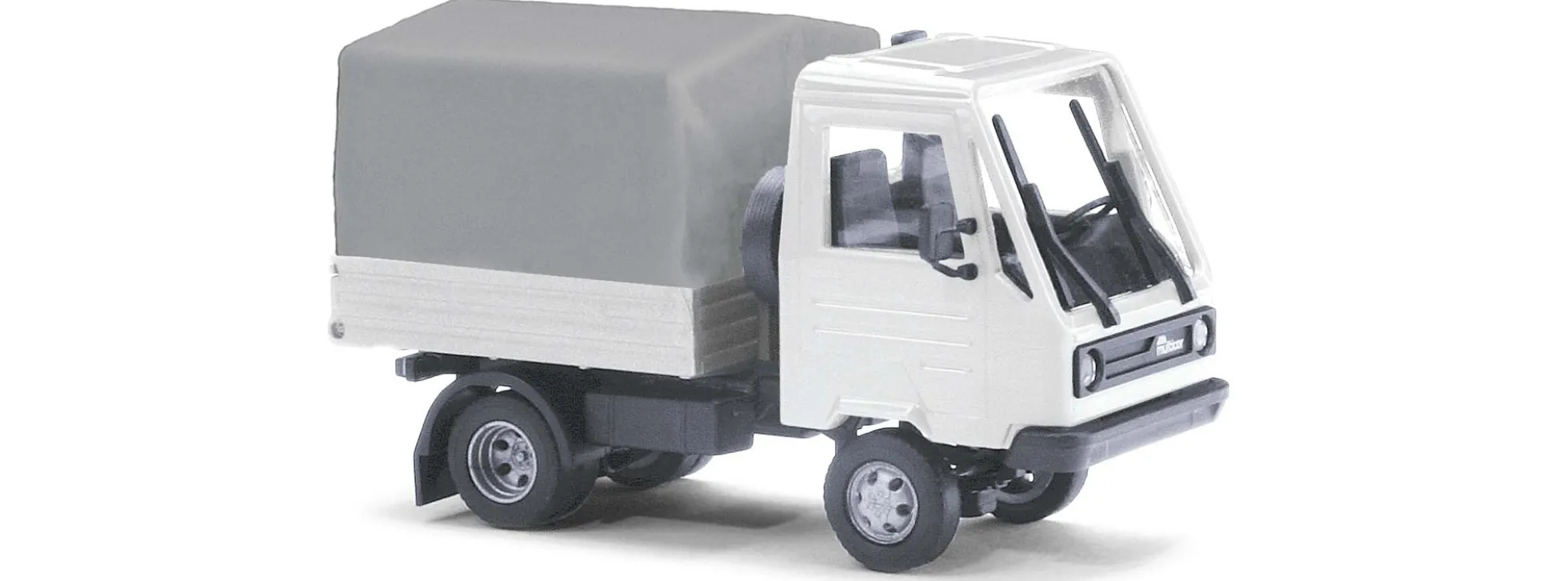 BUSCH 42250 Multicar M26 mit Pritsche und Plane Weiß 1991 | Modellauto 1:87