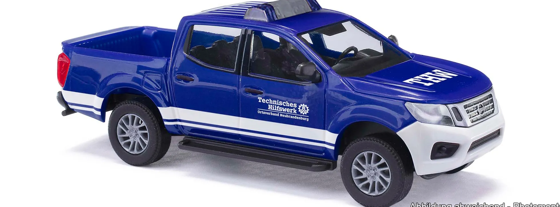 BUSCH 53738 Nissan Navara THW Neubrandenburg | Blaulichtmodell 1:87