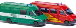 BUSCH 8309 Polizei und Feuerwehr MB Sprinter | Blaulichtmodelle 1:160